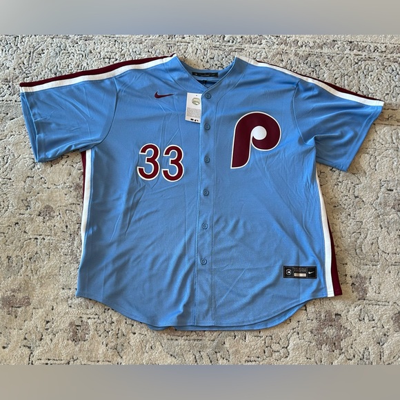 Nike Authentic Blue Phillies Edmundo Sosa #33 MLB Baseball Jersey